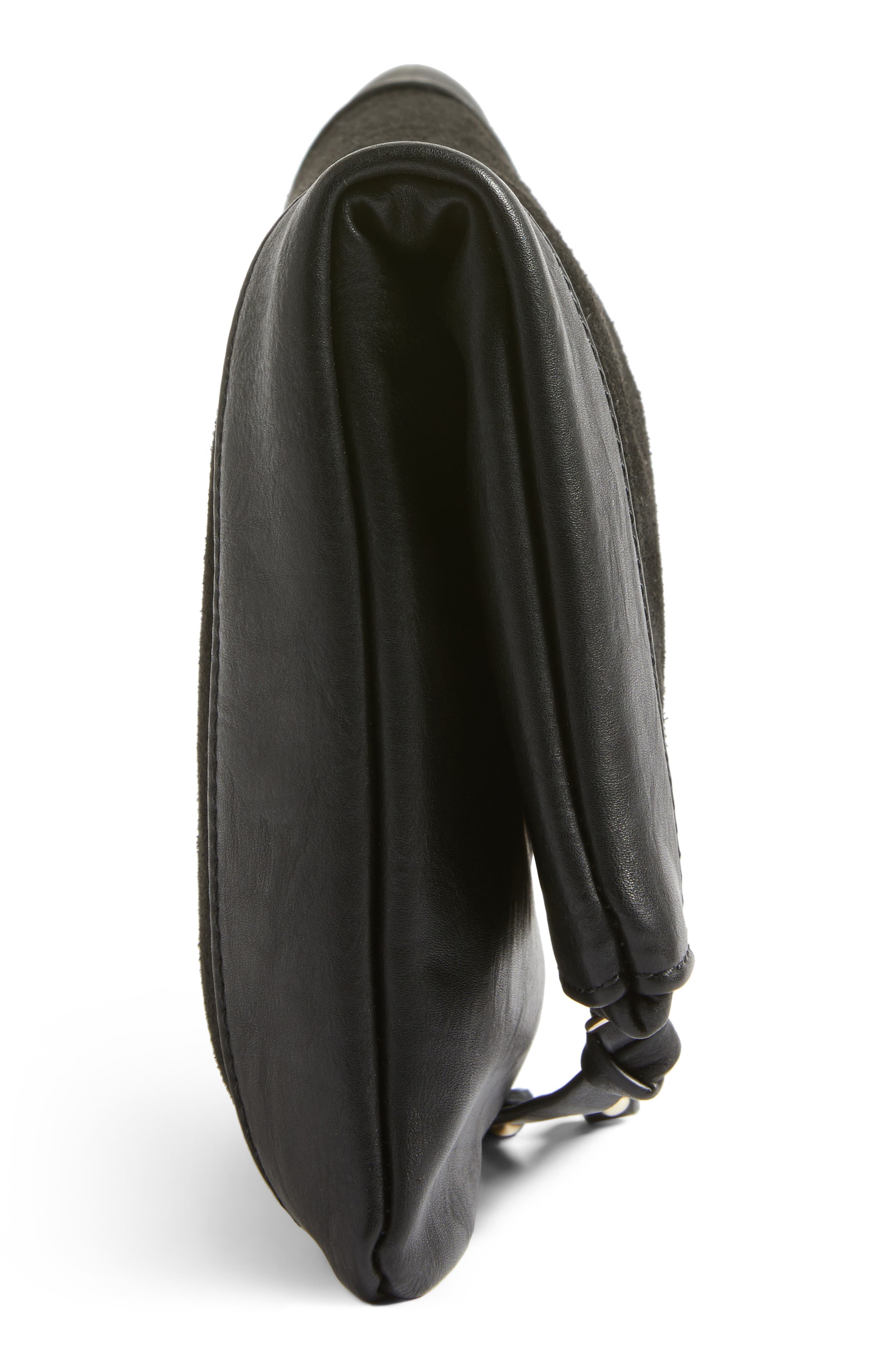 Jemma Suede Clutch, Alternate, color, BLACK