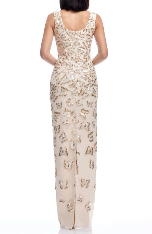 DRESS THE POPULATION DRESS THE POPULATION GOLDIE SEQUIN BUTTERFLY COLUMN GOWN