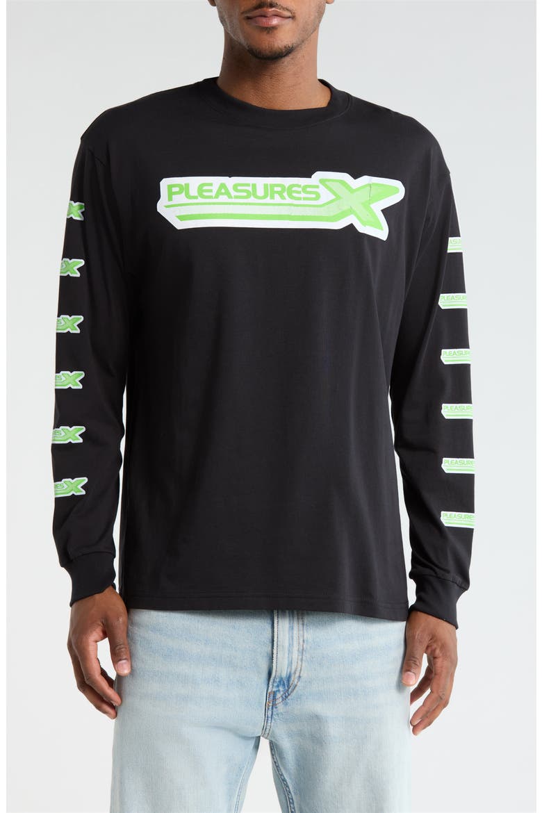 Long Sleeve Graphic T-shirt, Main, color, BLACK
