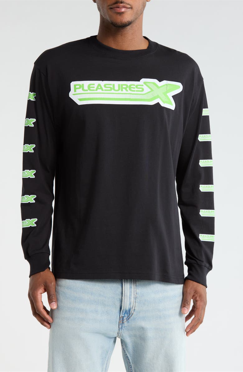 PLEASURES Long Sleeve Graphic T-shirt, Main, color, Black