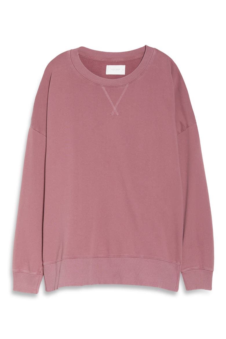 Chill Crewneck Cotton Sweatshirt, Alternate, color, CRUSHED BERRY