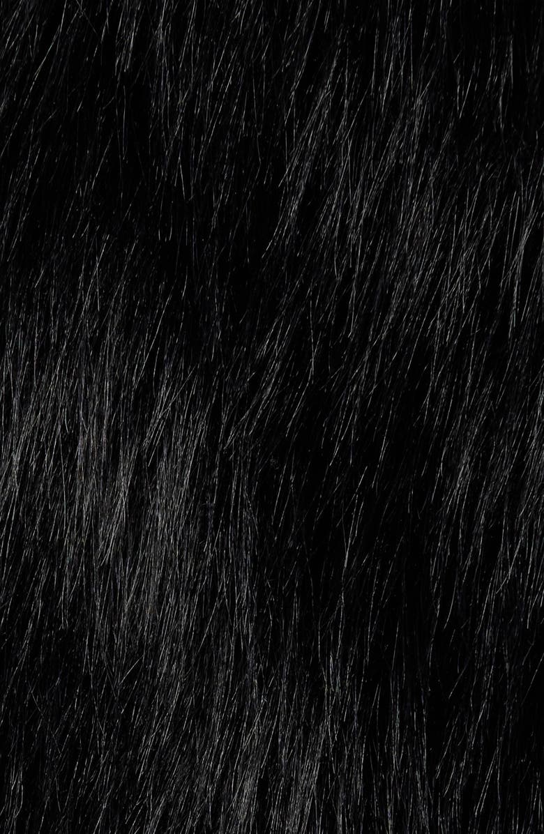 STAUD Casimira Crop Faux Fur Jacket, Alternate, color, Black