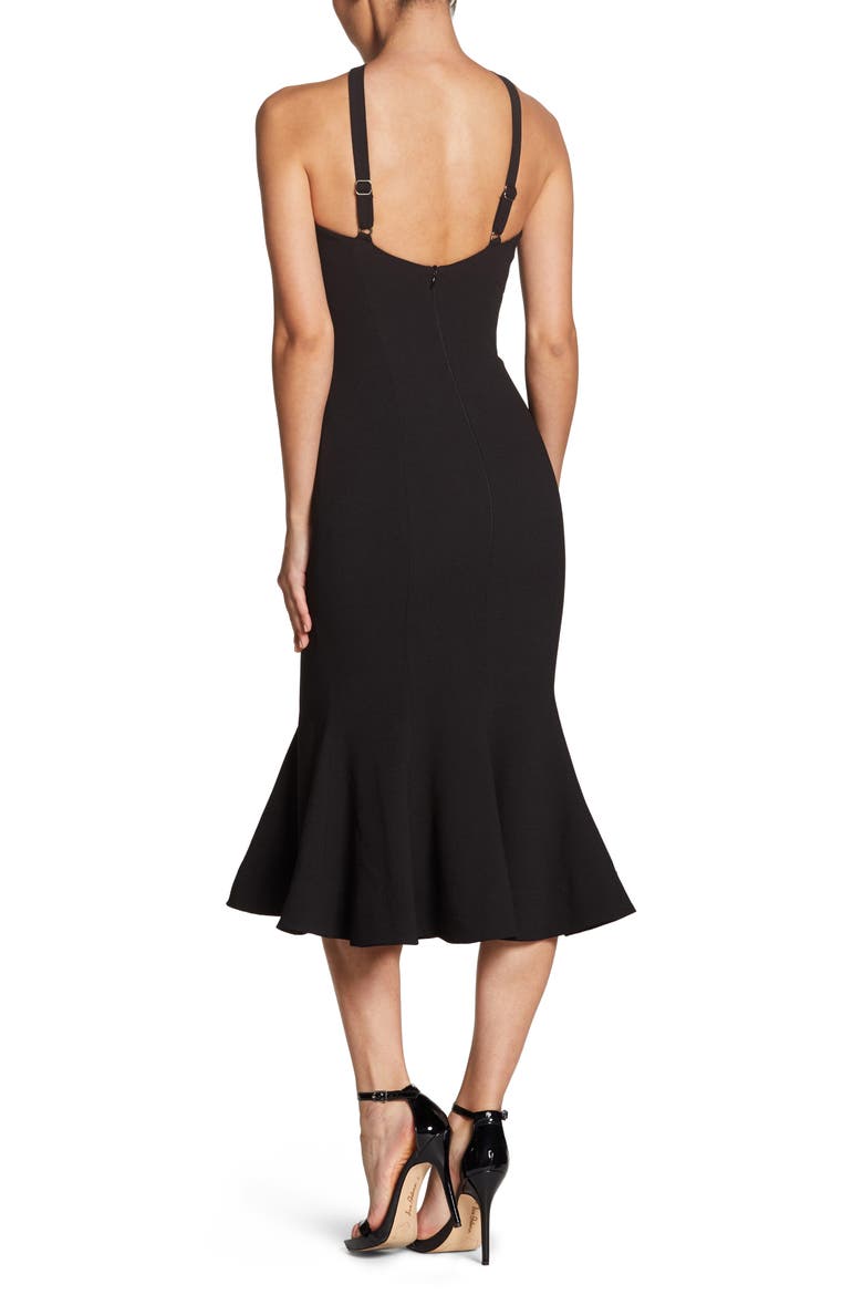 Tessa Crepe Mermaid Dress, Alternate, color, BLACK