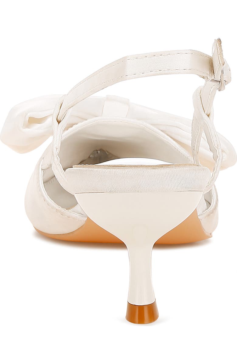 LONDON RAG Okshak Satin Bow Slingback Pump, Alternate, color, White