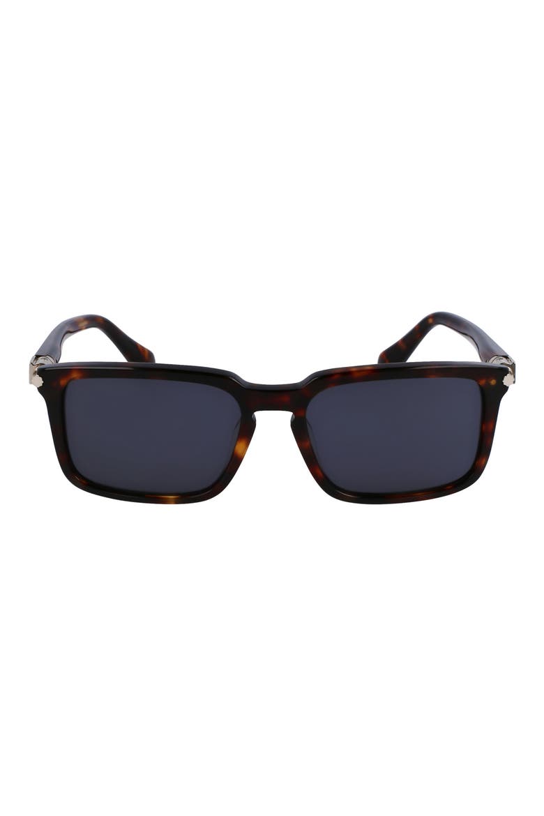 Gancini Evolution 56mm Rectangular Sunglasses, Main, color, DARK TORTOISE