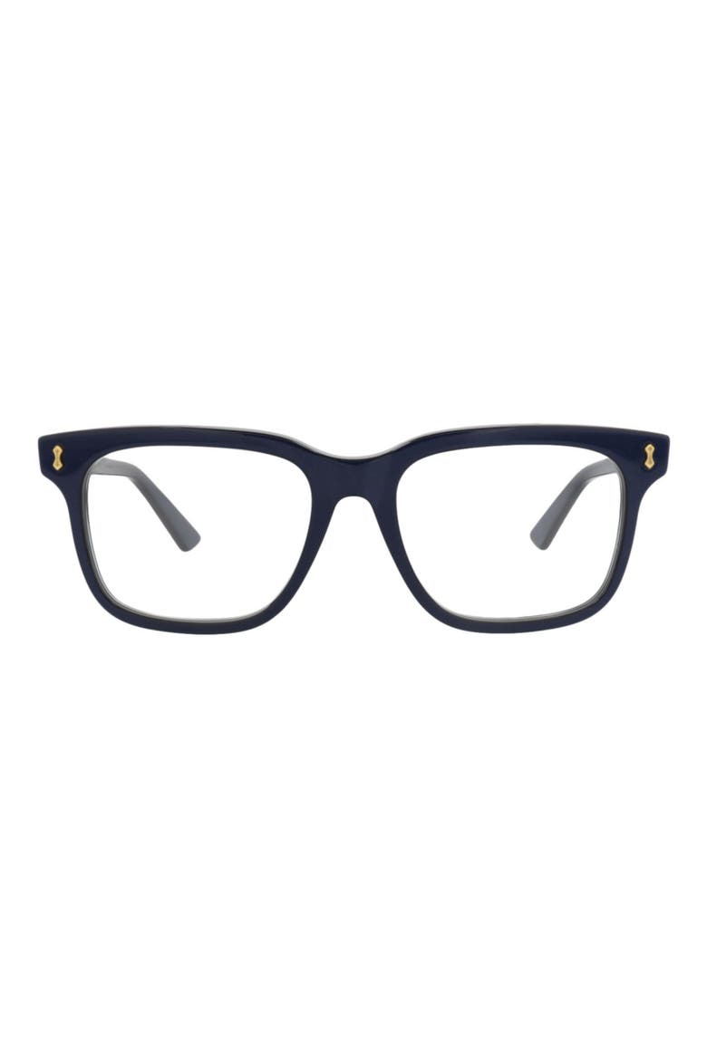 55mm Square Optical Glasses, Main, color, BLUE BLUE TRANSPARENT