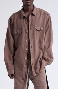 Rick Owens DRKSHDW Jumbo Cotton Flannel Button-Up Outershirt