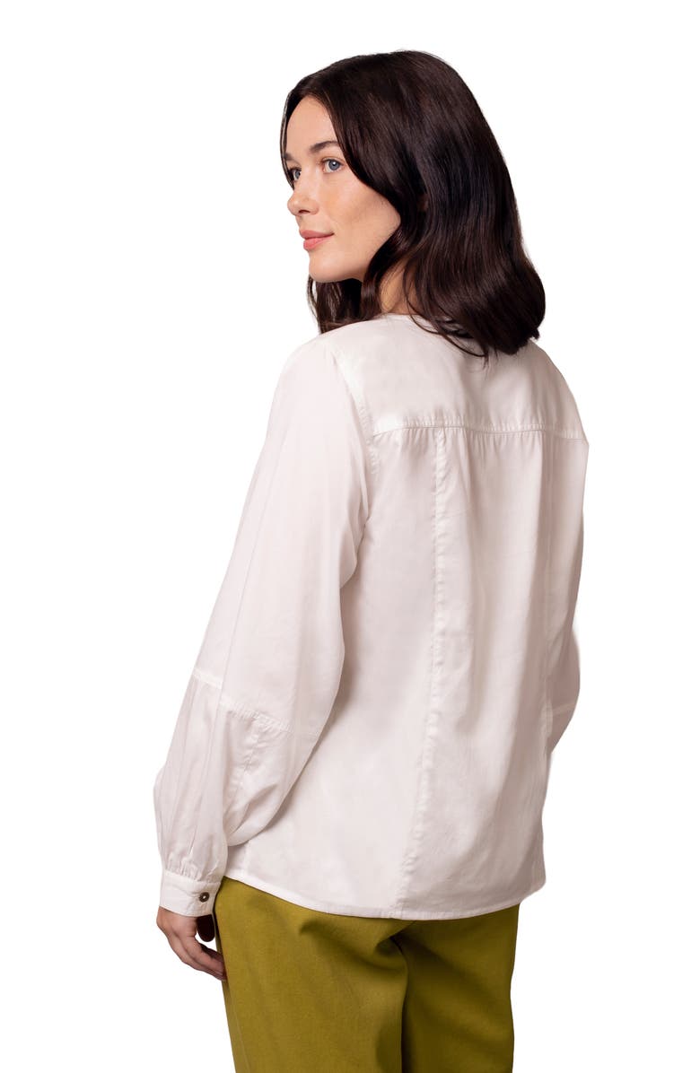 Celtic & Co. V-Neck Button Blouse, Alternate, color, Chalk