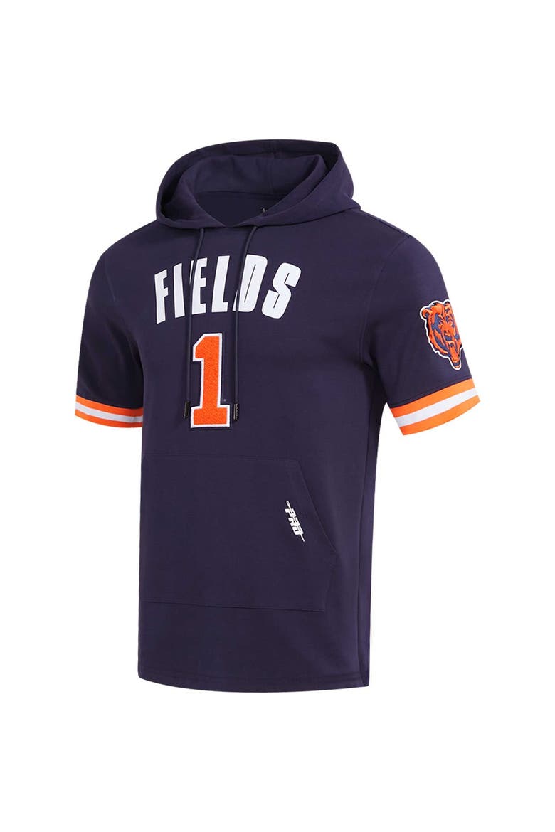 Men's Pro Standard Justin Fields Navy Chicago Bears Player Name & Number Hoodie T-Shirt, Alternate, color, Navy