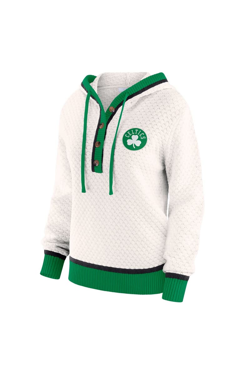 WEAR by Erin Andrews Women's WEAR by Erin Andrews Cream Boston Celtics Plus Size Hoodie Sweater, Alternate, color, Cream