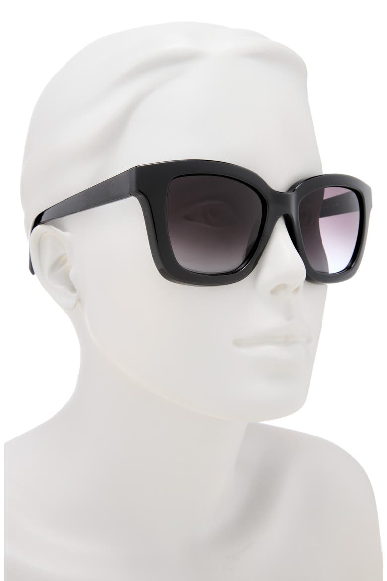 53mm Square Sunglasses, Alternate, color, BLACK
