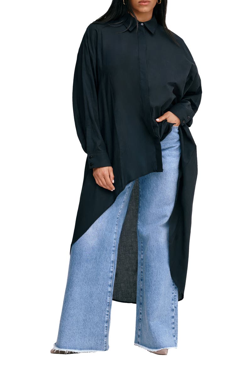 Patchin High/Low Tunic, Main, color, BLACK