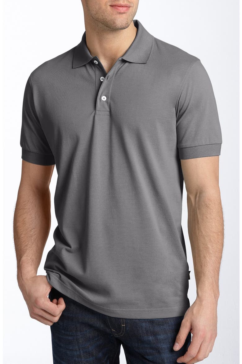 HUGO BOSS 'Ferrara' Comfort Fit Piqué Polo, Main, color, NEW LIGHT GREY