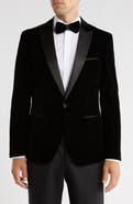 TOM BAINE Peak Lapel Velvet Dinner Jacket