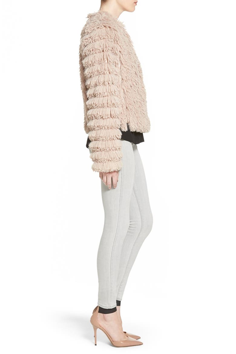 Plush Fringe Jacket, Alternate, color, BEIGE BLUSH