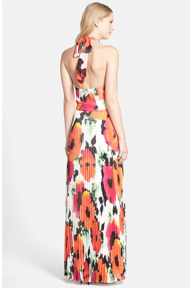 Flower Print Chiffon Halter Dress, Alternate, color, PRINT