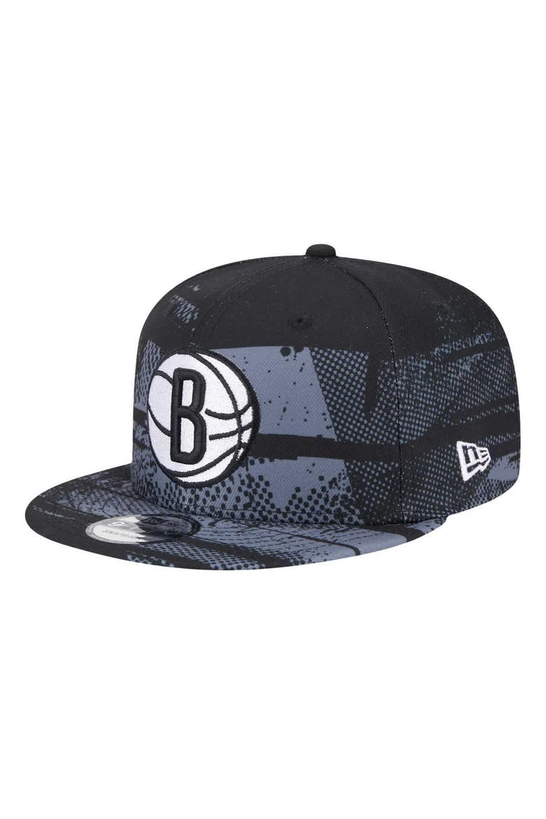 Men's New Era Black Brooklyn Nets Tip-Off 9FIFTY Snapback Hat, Alternate, color, Black