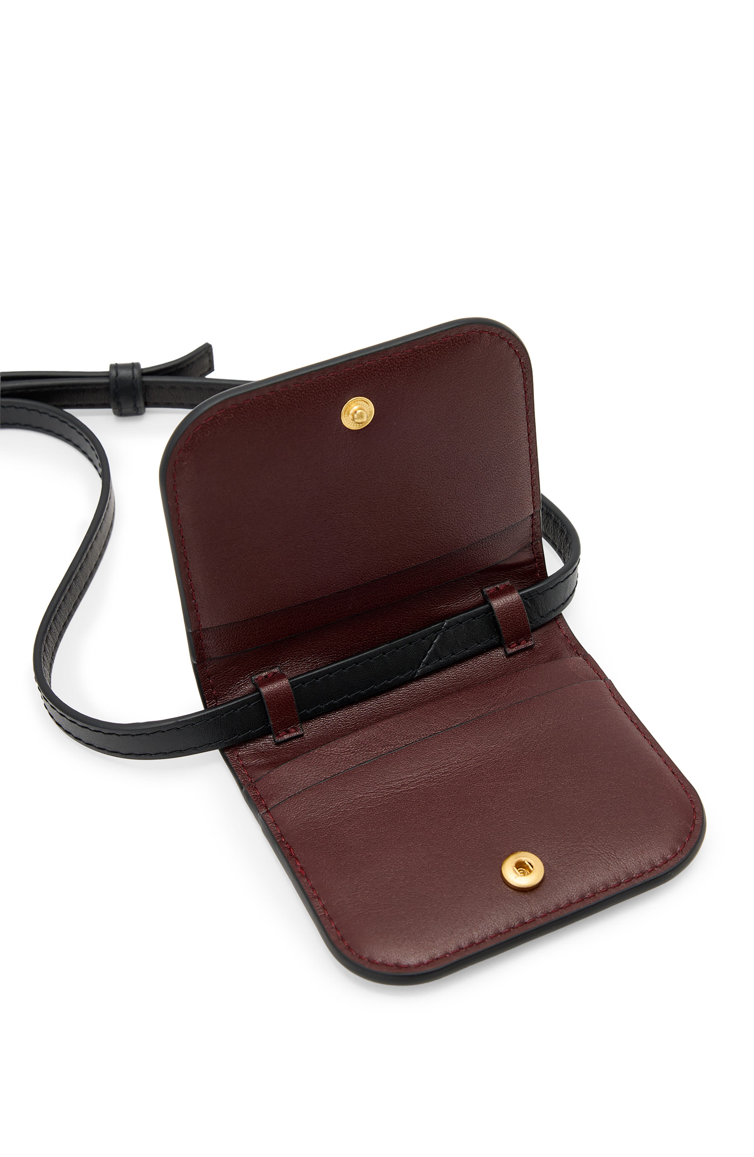 Small Maeve Leather Crossbody Card Holder, Alternate, color, DARK RED