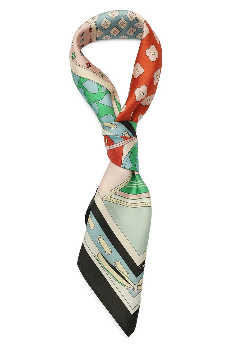 repatched silk square scarf, Alternate, color, BLUE/ GREEN MULTI