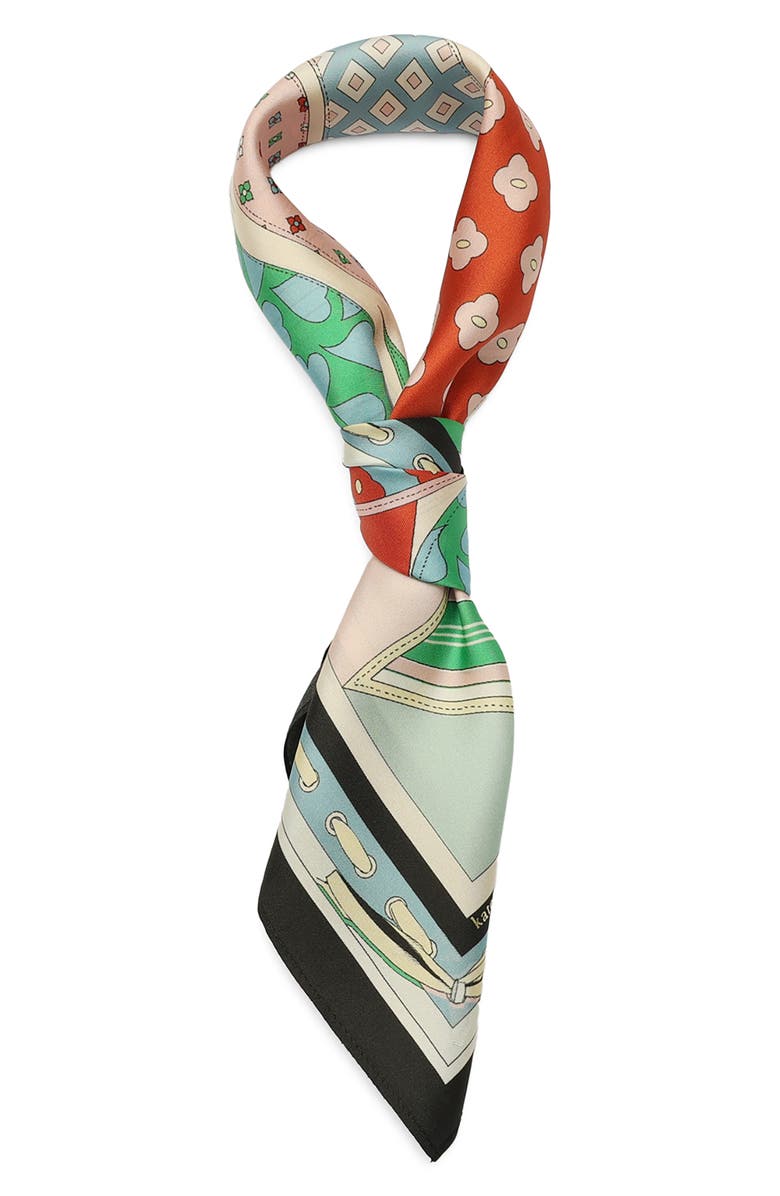 Kate Spade New York repatched silk square scarf, Alternate, color, Blue/ Green Multi