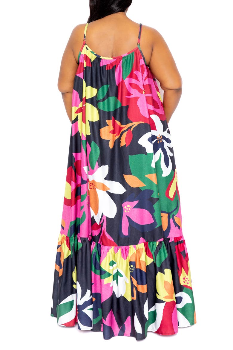 Floral Maxi Dress, Alternate, color, BLACK FLORAL