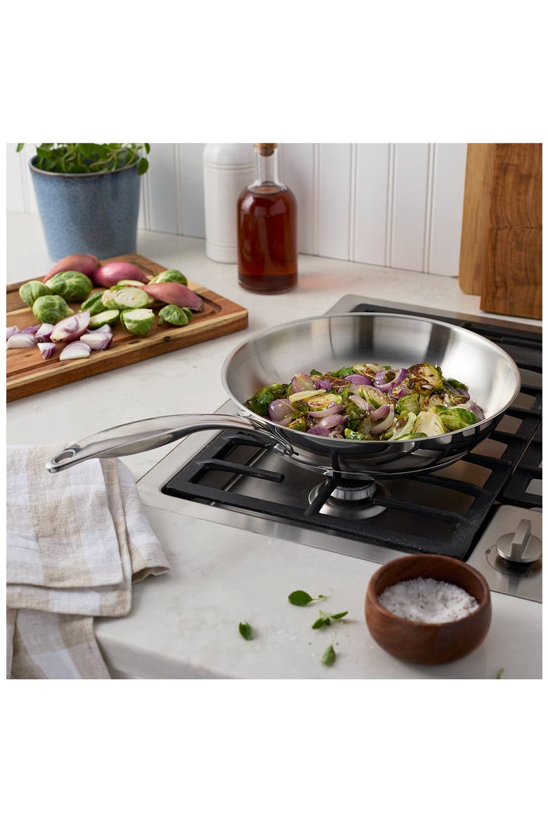 Aragon Stainless Steel Skillet, Alternate, color, STAINLESS STEEL