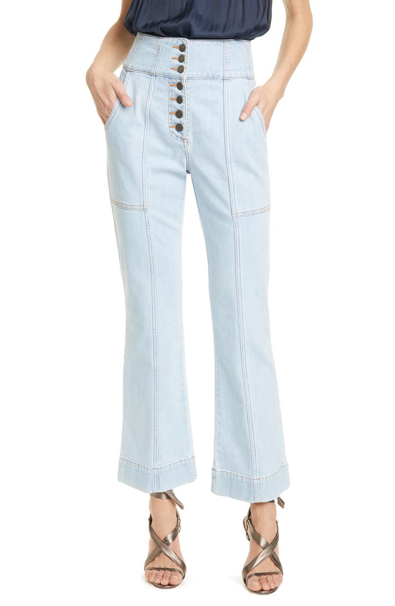 Ulla Johnson Ellis High Waist Crop Flare Jeans, Main, color, 