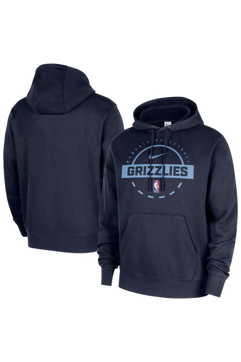 Men's Nike Navy Memphis Grizzlies 2025/26 Authentic Practice Club Pullover Hoodie, Main, color, Navy