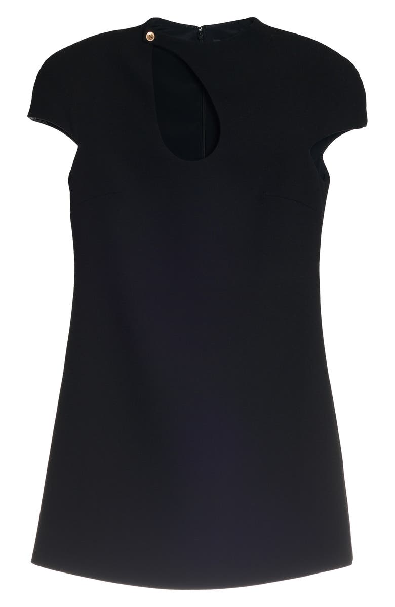 Versace Keyhole Front Cutout Wool Blend Minidress, Alternate, color, 
