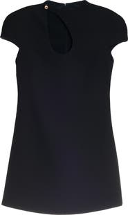 Versace Keyhole Front Cutout Wool Blend Minidress