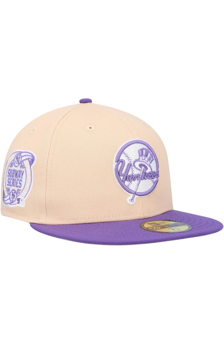 New Era Men's New Era Peach/Purple New York Yankees Subway Series Side Patch 59FIFTY Fitted Hat, Main, color, Orange