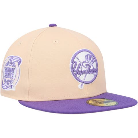 Men's New Era Peach/Purple New York Yankees Subway Series Side Patch 59FIFTY Fitted Hat