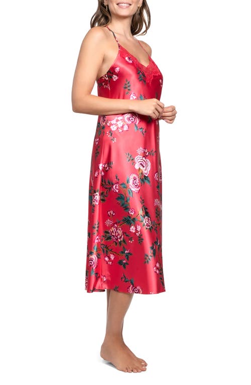 In Bloom By Jonquil Phoenix Lace Trim Satin Nightgown In Multi