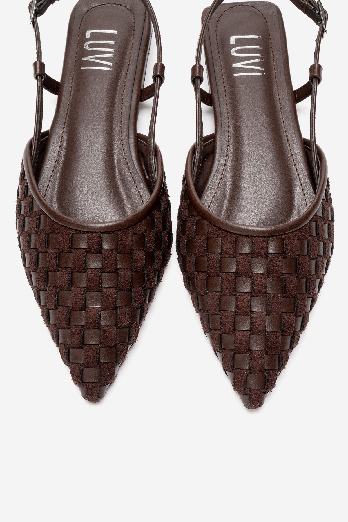 Chanda Pointed Toe Woven Sandal, Alternate, color, Brown