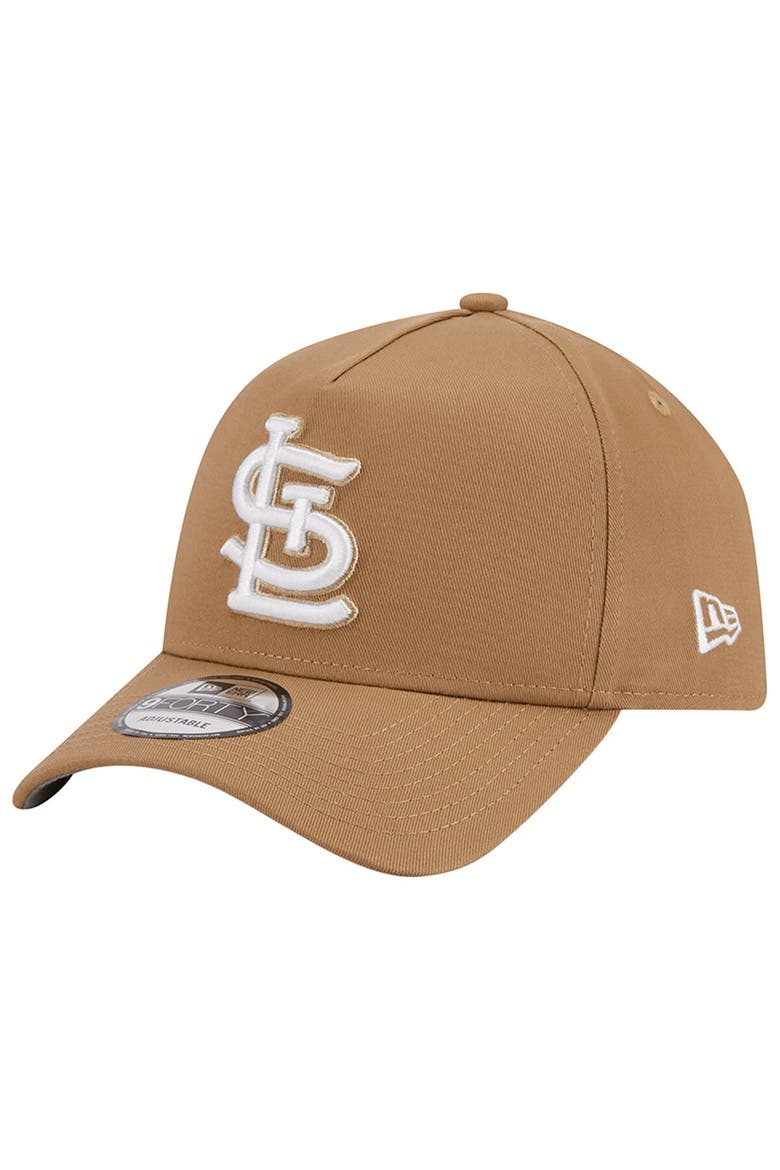 Men's New Era Khaki St. Louis Cardinals A-Frame 9FORTY Adjustable Hat, Main, color, Khaki