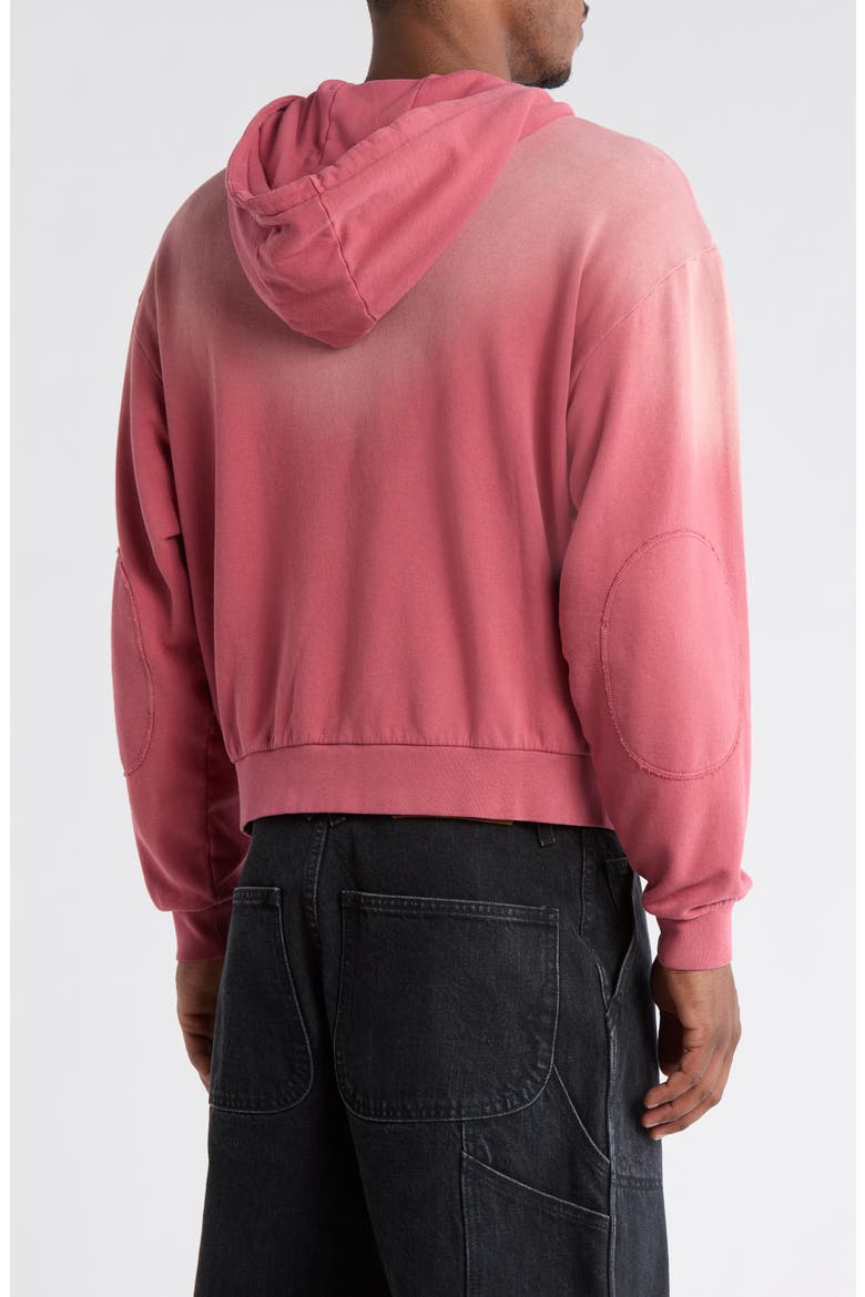 Padded Elbow Zip-Up Hoodie, Alternate, color, BRICK