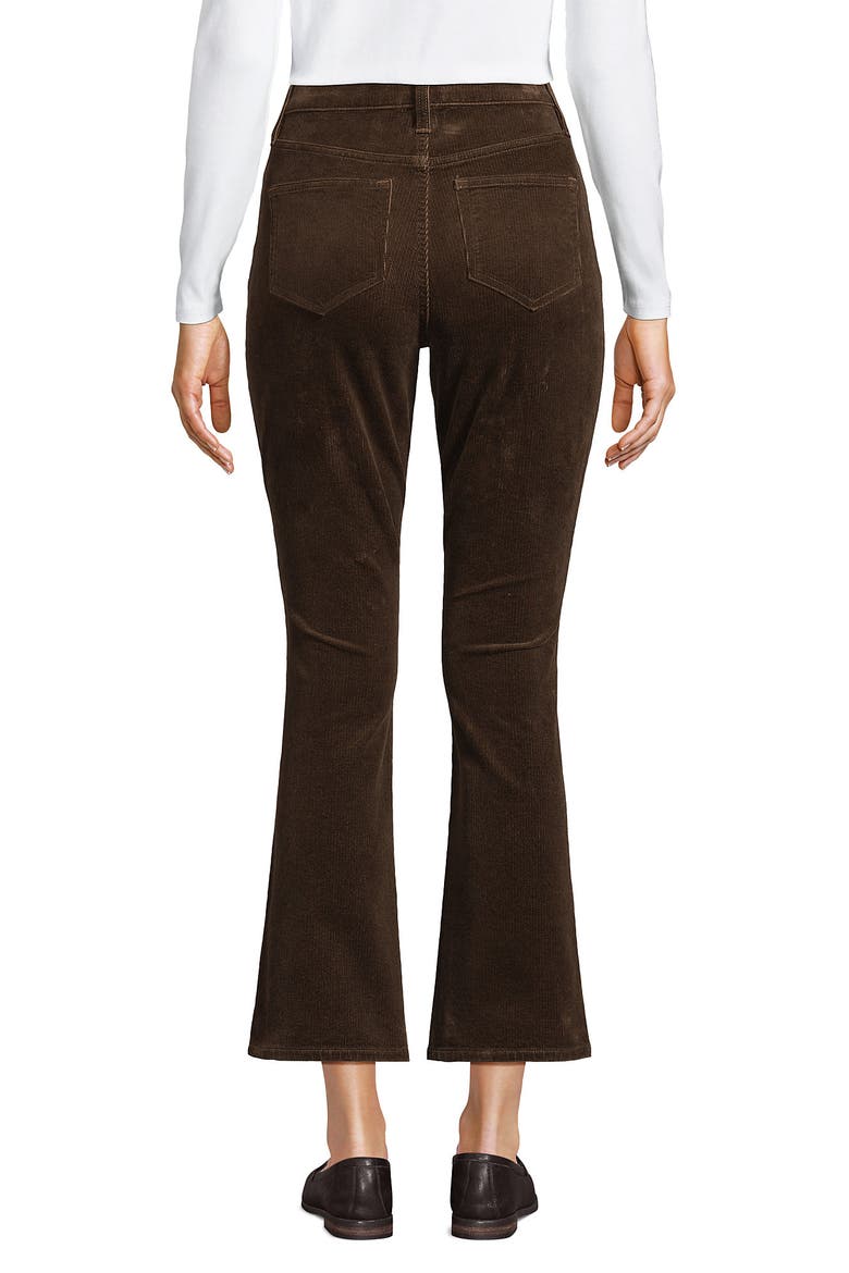 High Rise Corduroy Kick Crop Pants, Alternate, color, Rich Coffee