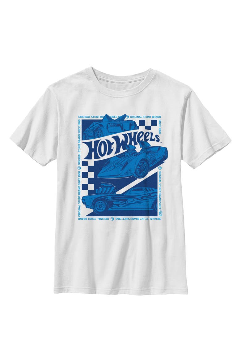 Boy's Hot Wheels Original Stunt Brand  Graphic T-Shirt, Main, color, White