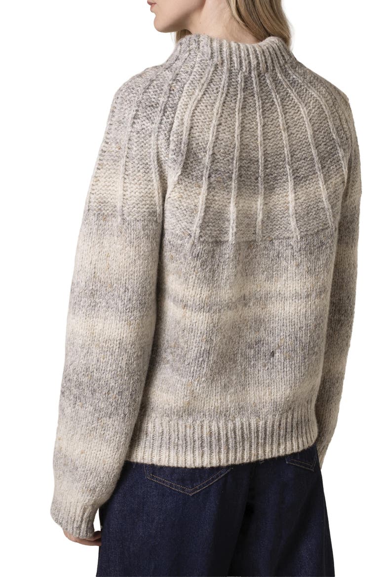 Sunbeam Stitch Yoke Sweater, Alternate, color, Light Grey