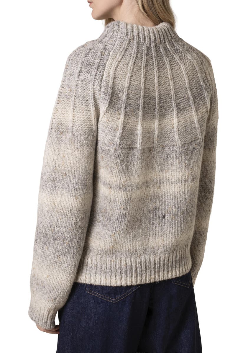 Celtic & Co. Sunbeam Stitch Yoke Sweater, Alternate, color, Light Grey