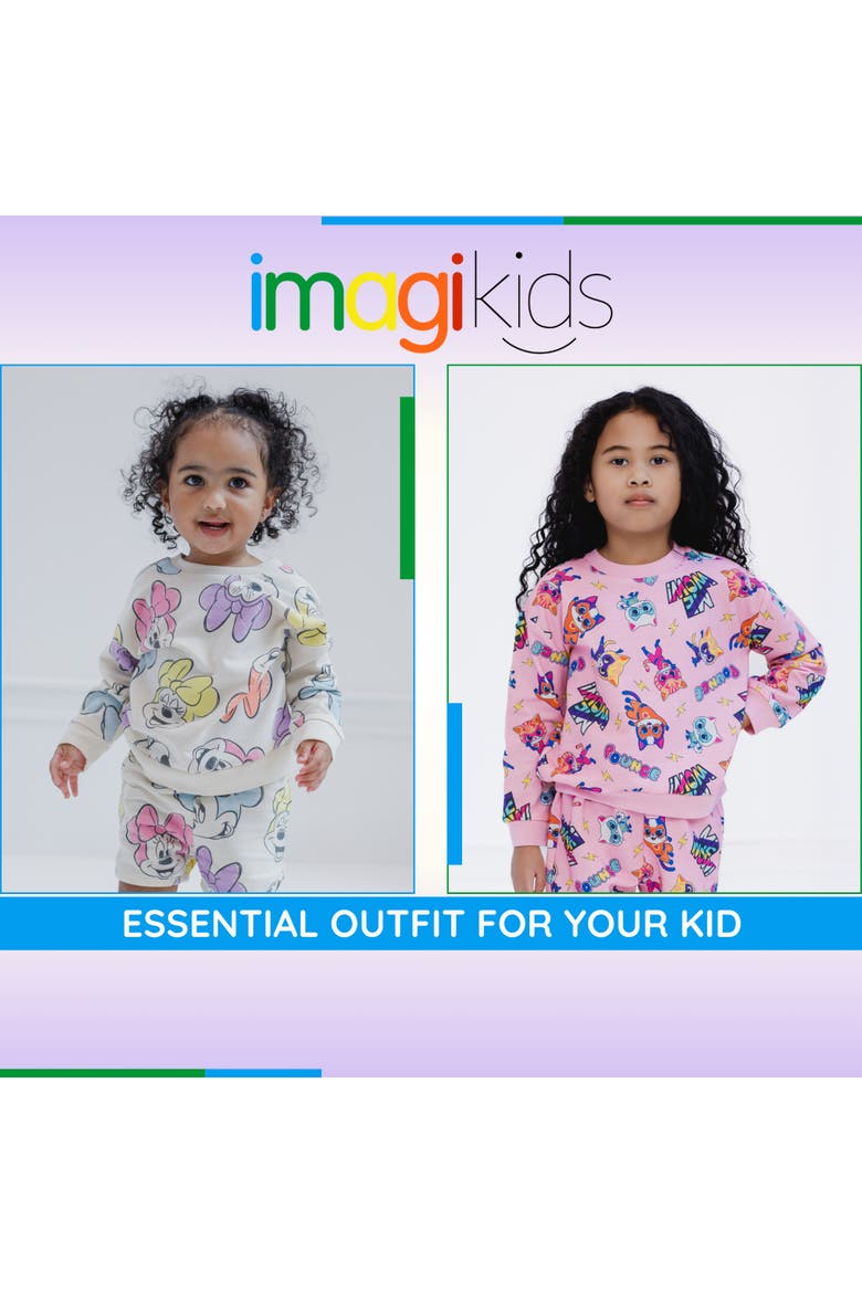 Super Kitties 2-Piece Sweatshirt and Shorts Set, Alternate, color, Pink SuperKitties