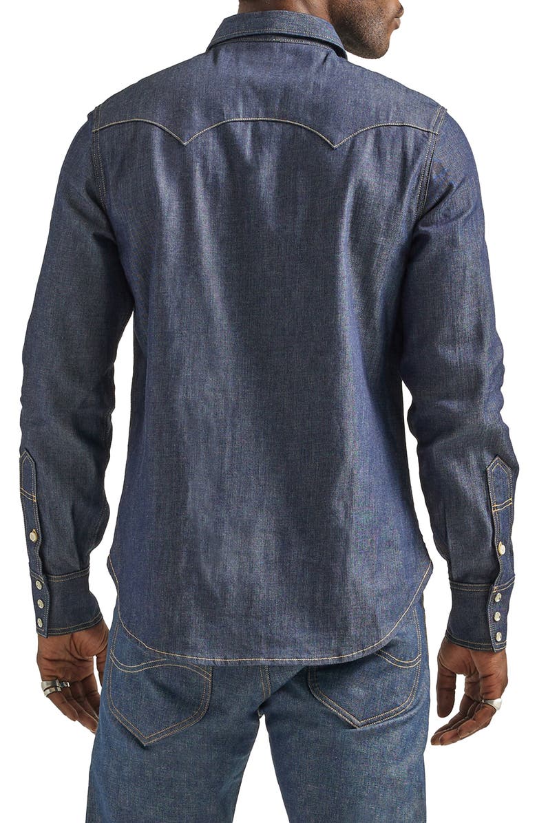 Lee 101 Regular Fit Denim Western Shirt, Alternate, color, Indigo