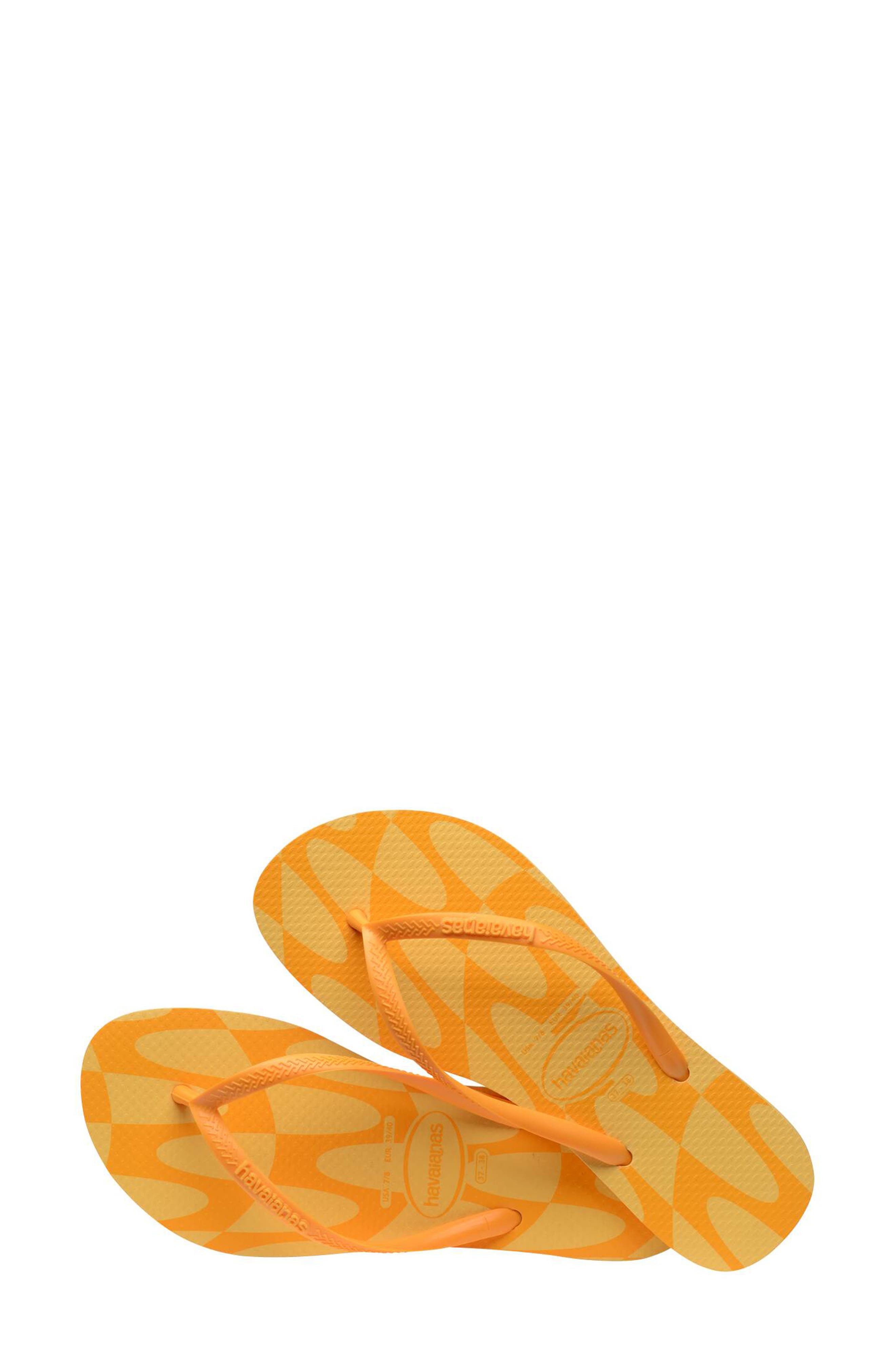 Havaianas Distorted Wave Flip Flop, Alternate, color, Caja Yellow