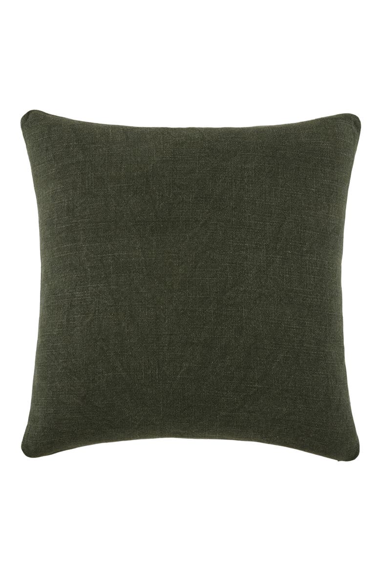Stone Washed Cotton Throw Pillow, Main, color, OLIVE