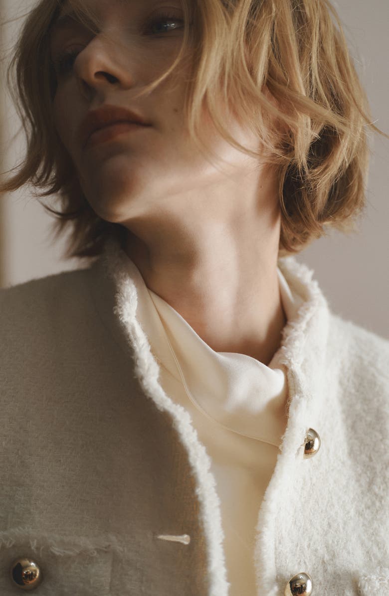 MANGO Pocket Tweed Jacket, Alternate, color, 