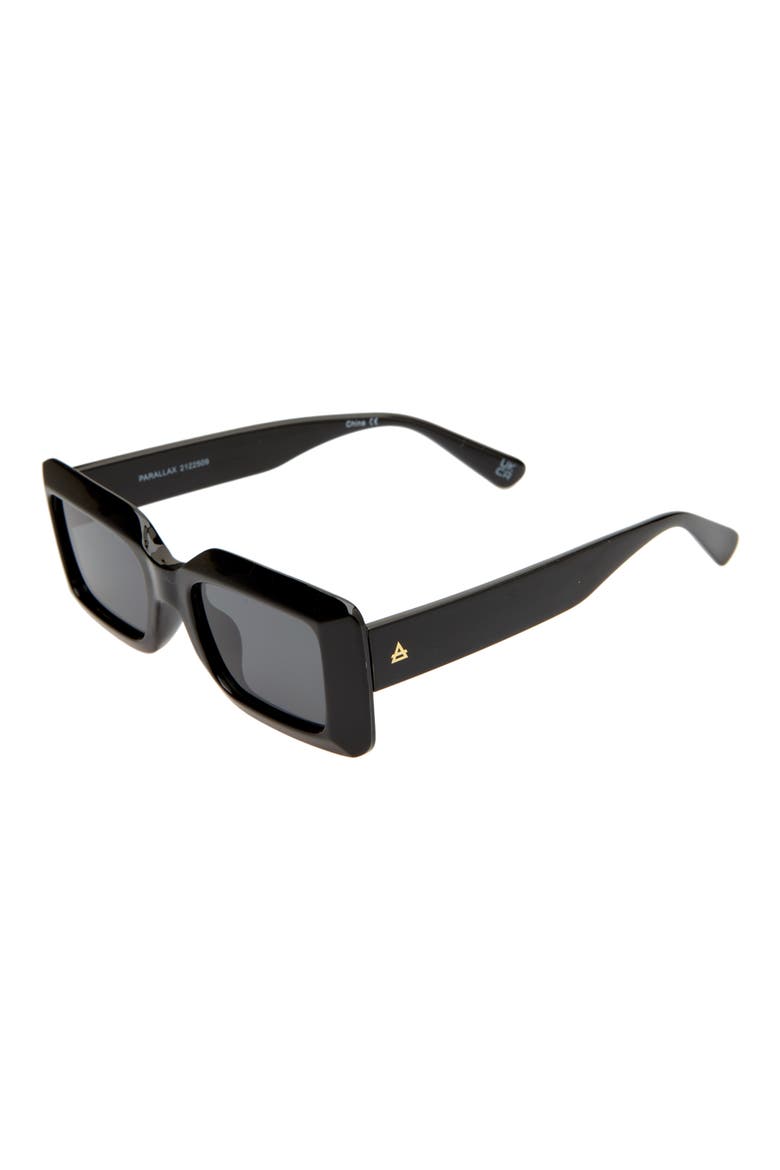 Parallax 50mm Rectangular Sunglasses, Alternate, color, BLACK / SMOKE MONO