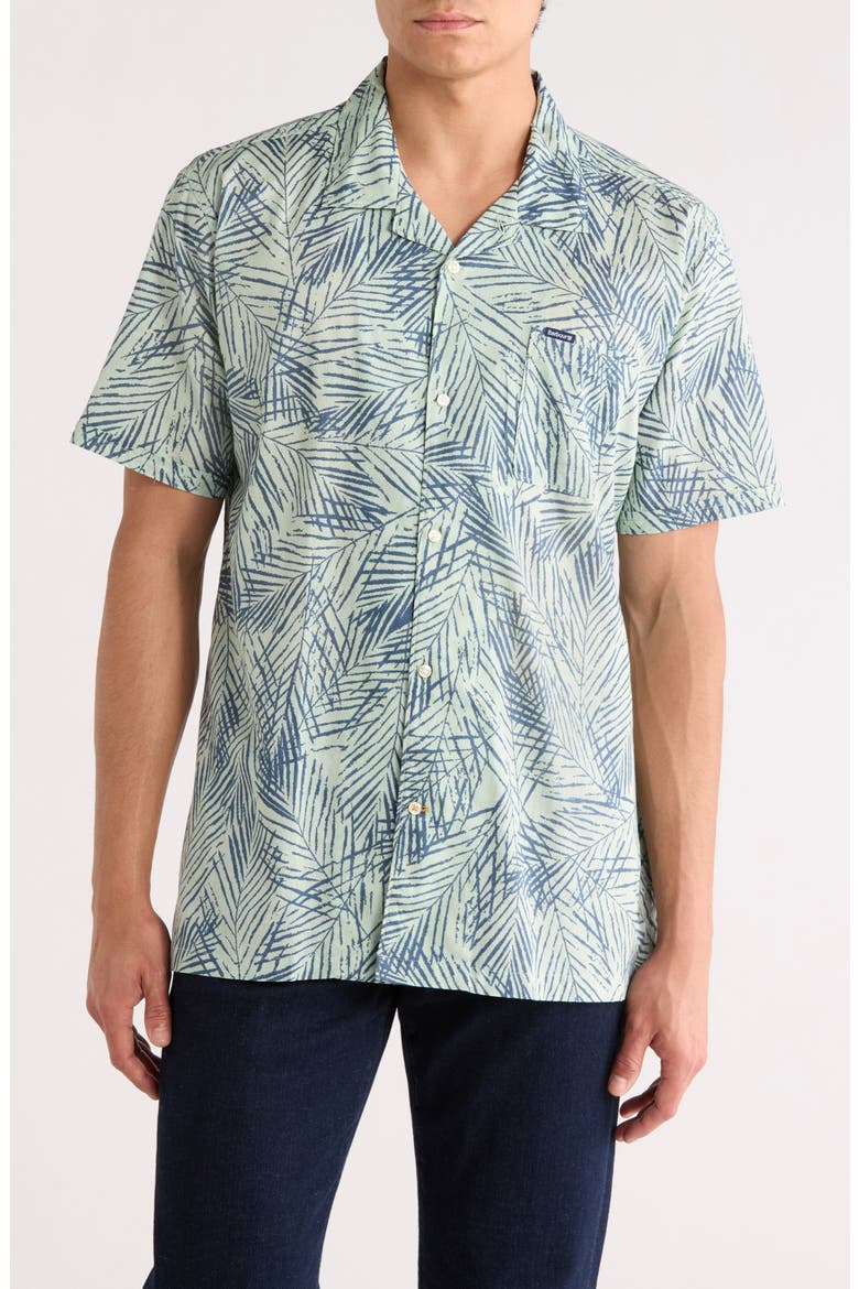 Falmouth Linen & Cotton Camp Shirt, Main, color, PALE APPLE