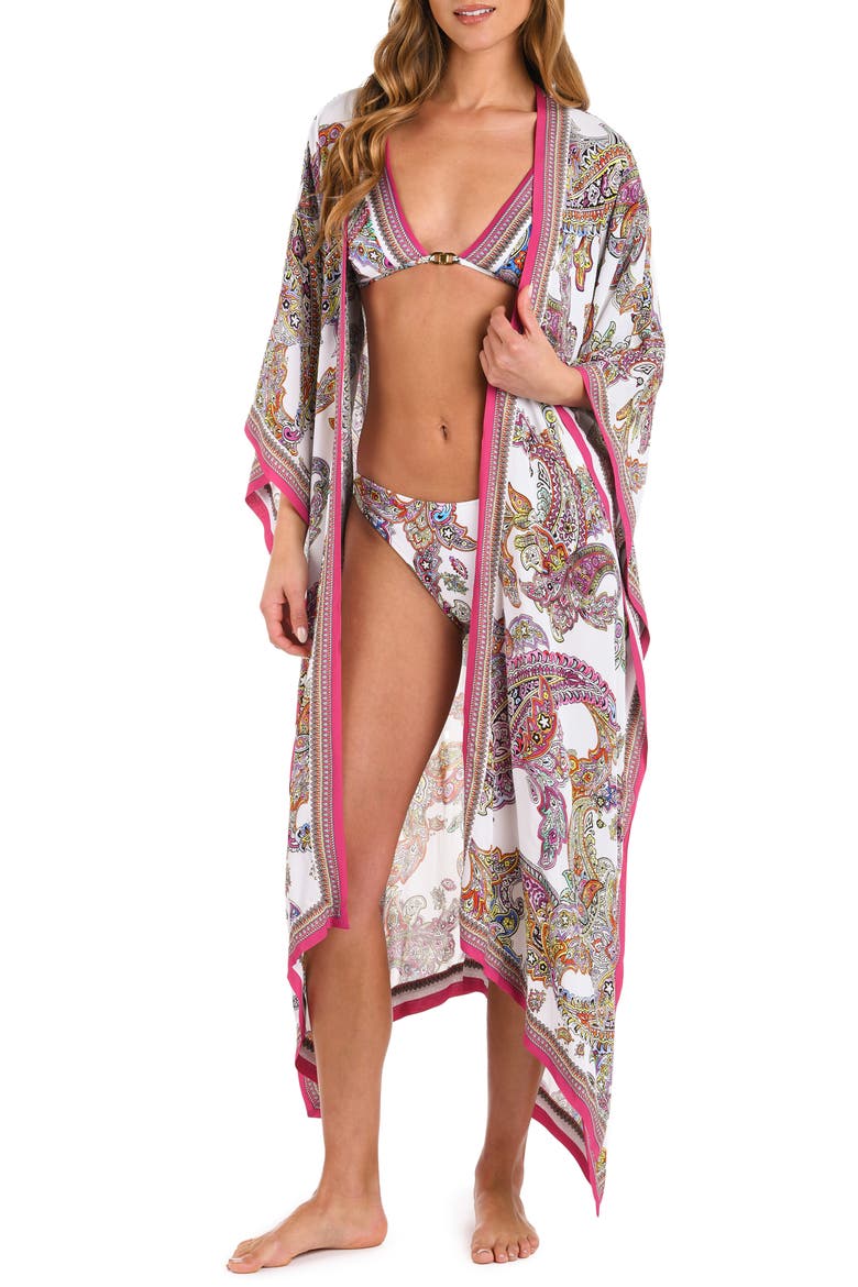 Kara Long Sleeve Cover-Up, Main, color, WHITE MULTI
