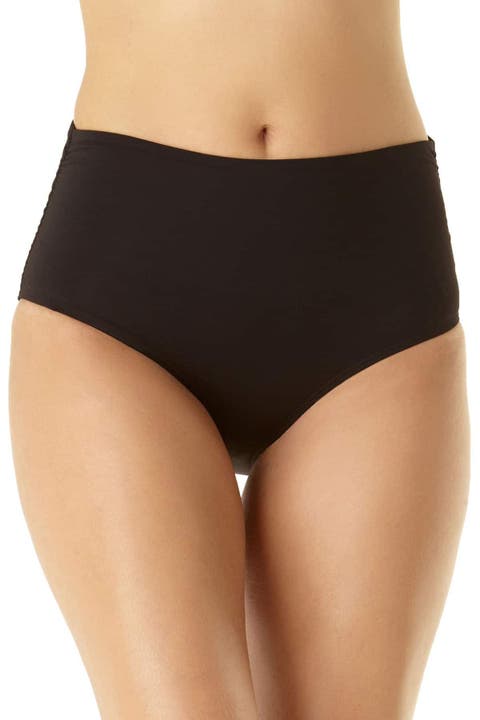 Women's Live In Color Convertible High Waist Shirred Swim Bottom