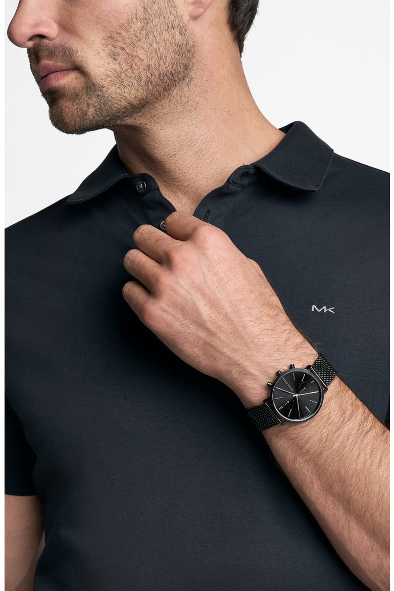 Blake Chronograph Mesh Strap Watch, 42mm, Alternate, color, BLACK